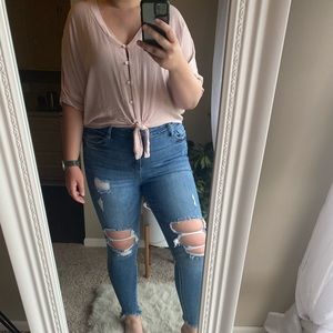Express Flowy Blush Top